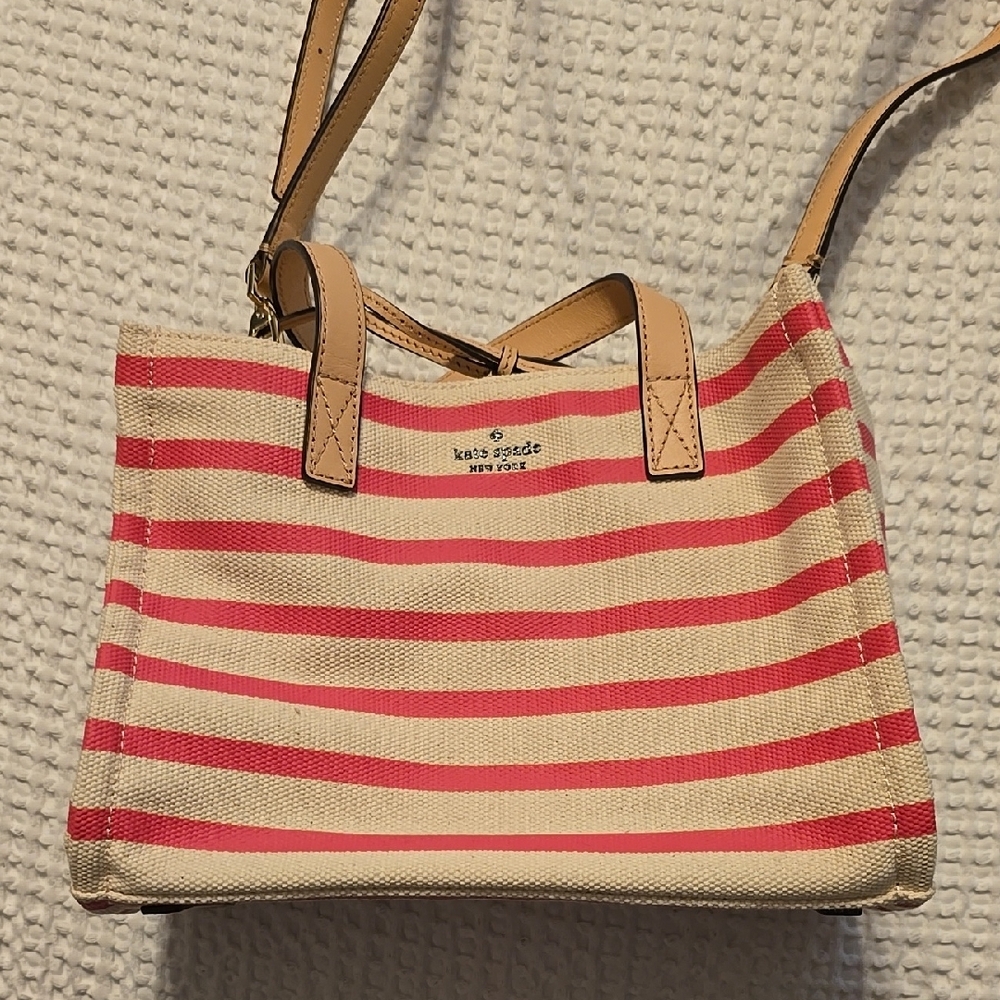Kate Spade Pink and Tan Striped Women's Bag